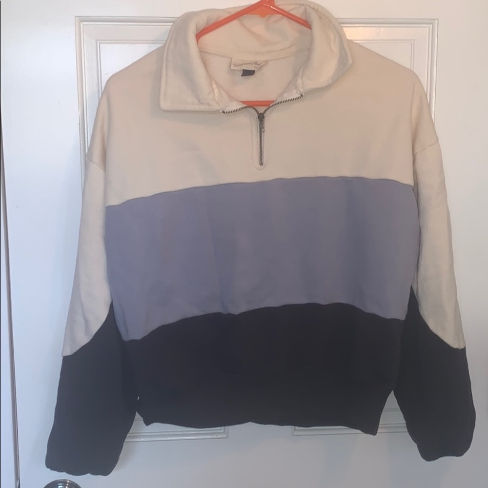 Tricolor half zip sweatshirt